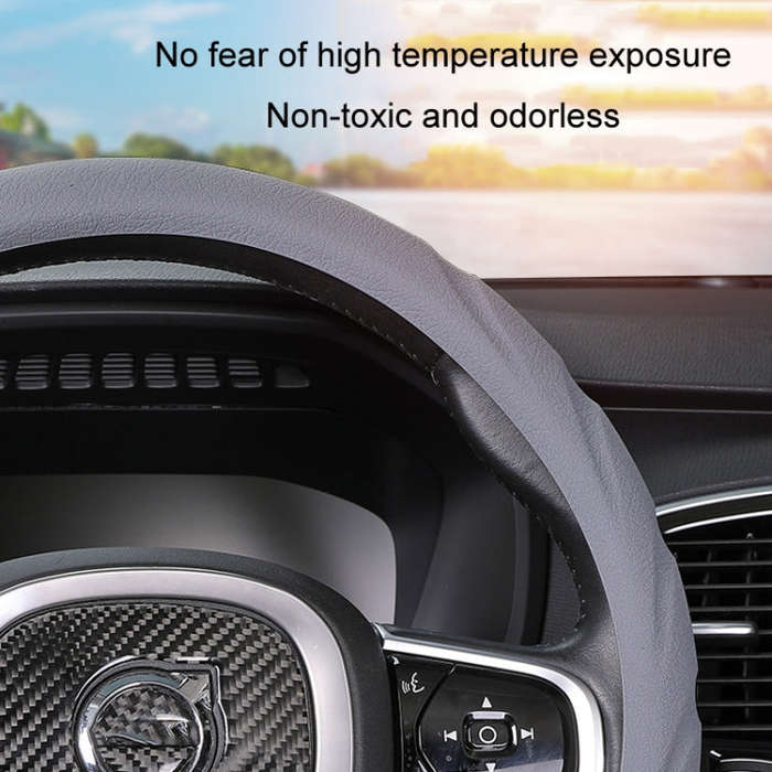Silicone Non-slip Wear-resistant Steering Wheel Cover, Size: 37-42cm(Black)