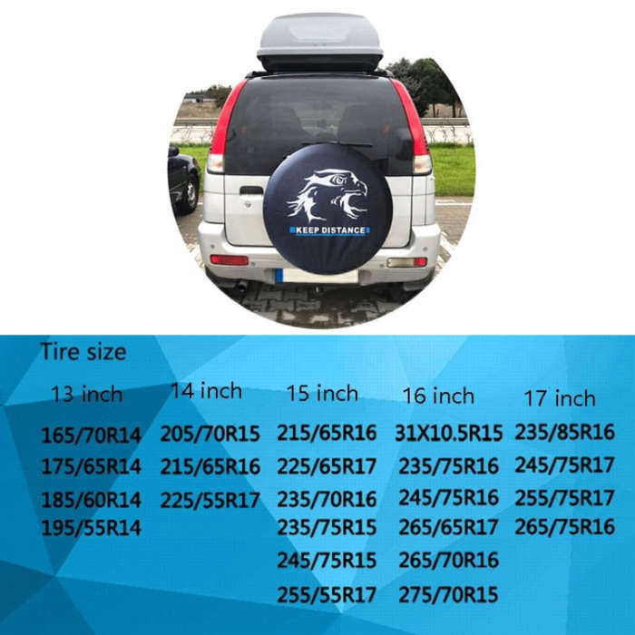 17 inch PVC Faux Leather Spare Wheel Cover Rear Tire Protector