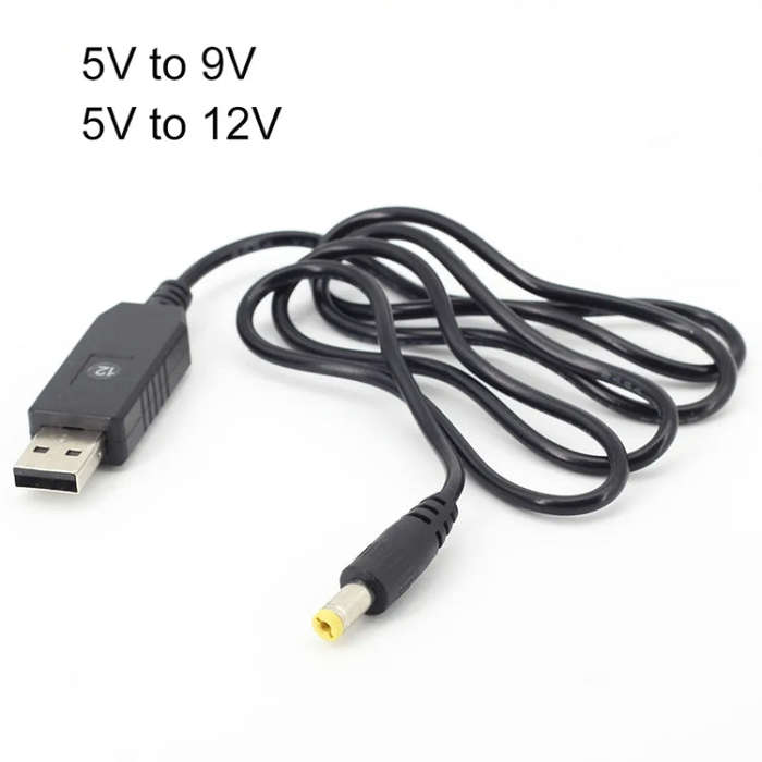 2pcs DC 5V To 12V USB Booster Cable Mobile Power Router Power Cord