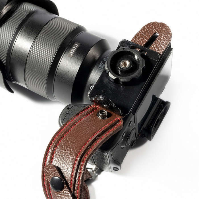 SLR Camera Wrist Strap Camera Anti-drop Microfiber Leather Wrist Strap(Brown)
