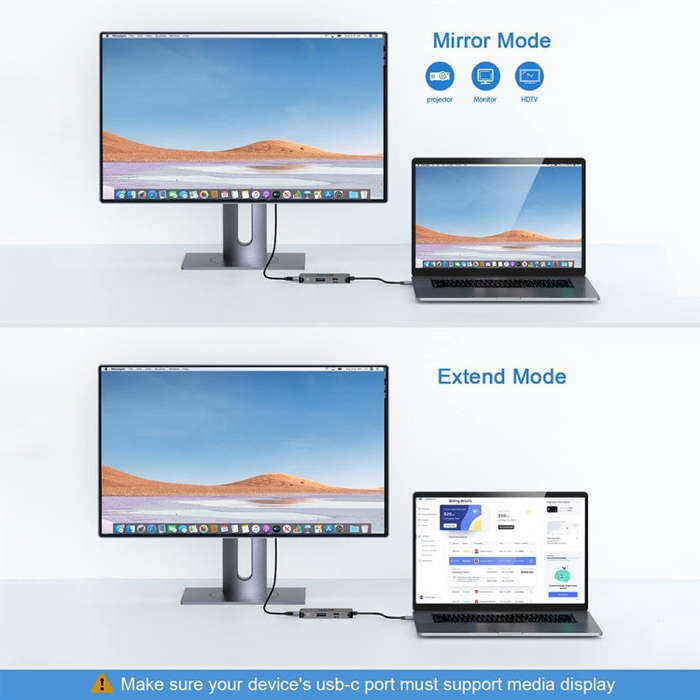 QGeeM UH03-1 USB3.0 Multifunctional Docking Station Type-C PD100W HUB(3 in 1)