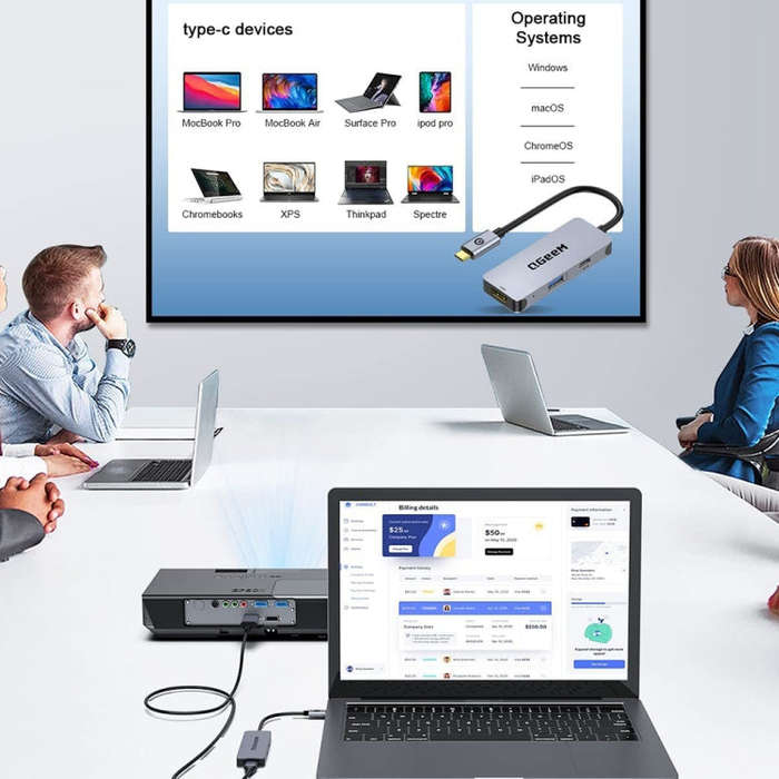 QGeeM UH03-1 USB3.0 Multifunctional Docking Station Type-C PD100W HUB(3 in 1)