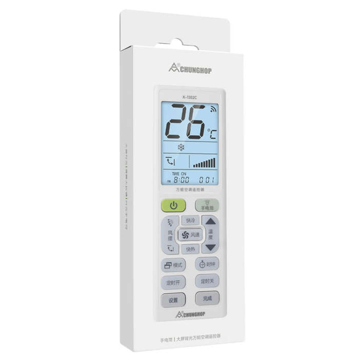 CHUNGHOP K-1302E Night Light Large Screen Battery Universal Air Conditioner Remote Control