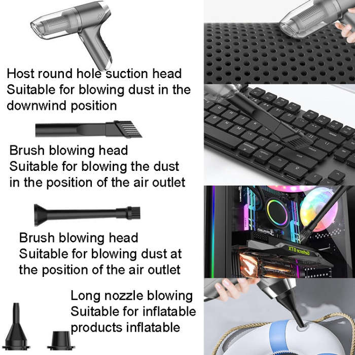 SUITU ST-6671 Wireless Car Vacuum Cleaner Small Handheld Blowing and Suction Dual Use, Style: Bas...