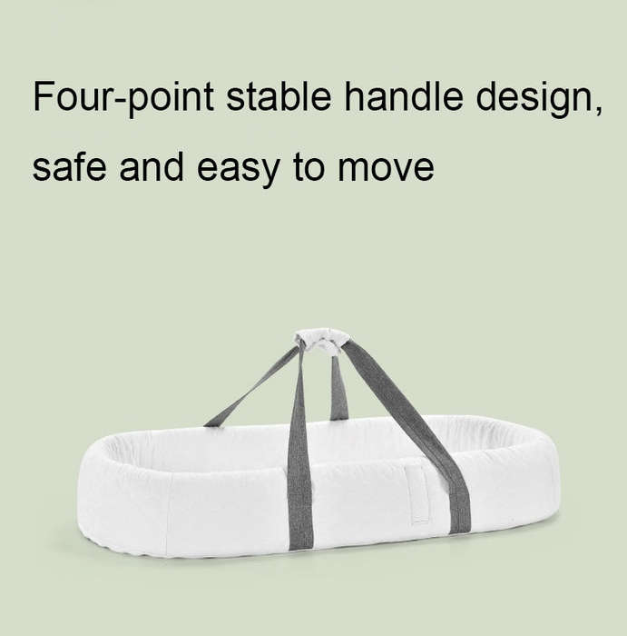 709 Portable Multifunctional Crib with Mosquito Net Folding Newborn Moveable Bed, Color: Blue White