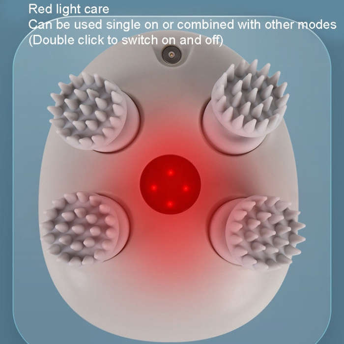 K111 Hot Compress Red Light Head Massager Electric Kneading Vibration Waterproof Head Instrument,...
