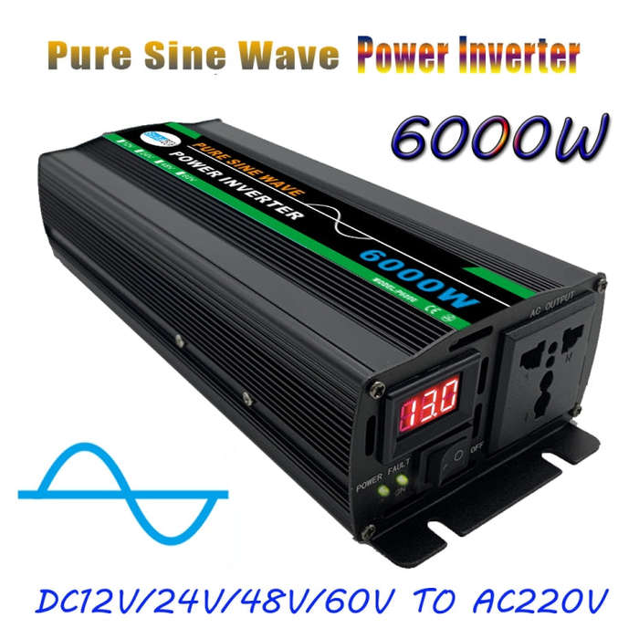 6000W (Actual 1000W) 48V to 220V High Power Car Sine Wave Inverter Power Converter