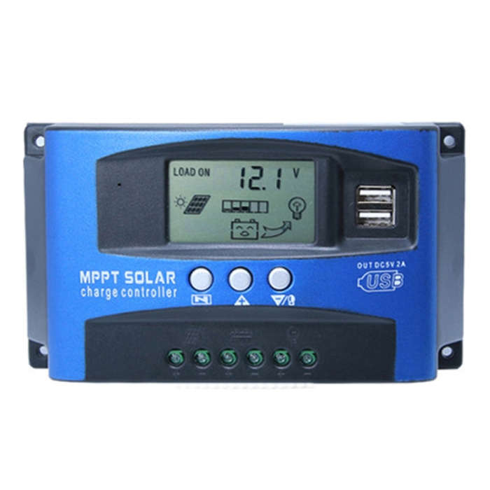 YCX-003 30-100A Solar Charging Controller with LED Screen & Dual USB Port Smart MPPT Charger, Mod...
