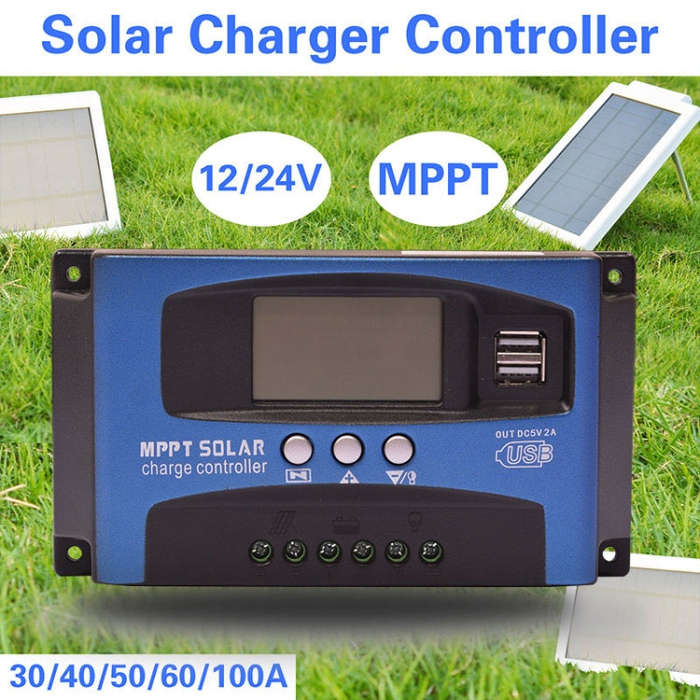 YCX-003 30-100A Solar Charging Controller with LED Screen & Dual USB Port Smart MPPT Charger, Mod...