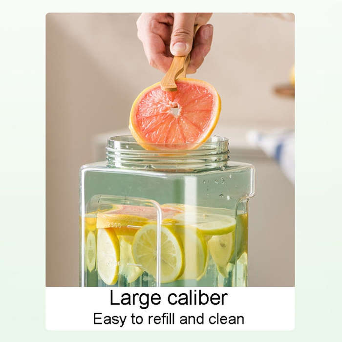3.5L Refrigerator Cold Kettle With Faucet Household Large Capacity Cold Brew Pot(Warm White)