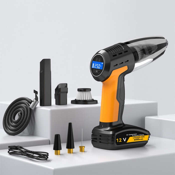 SUITU ST-6637  Wireless Model 5 In 1 60W  Double Motor Car Vacuum Cleaner With Blowing Air Pump P...