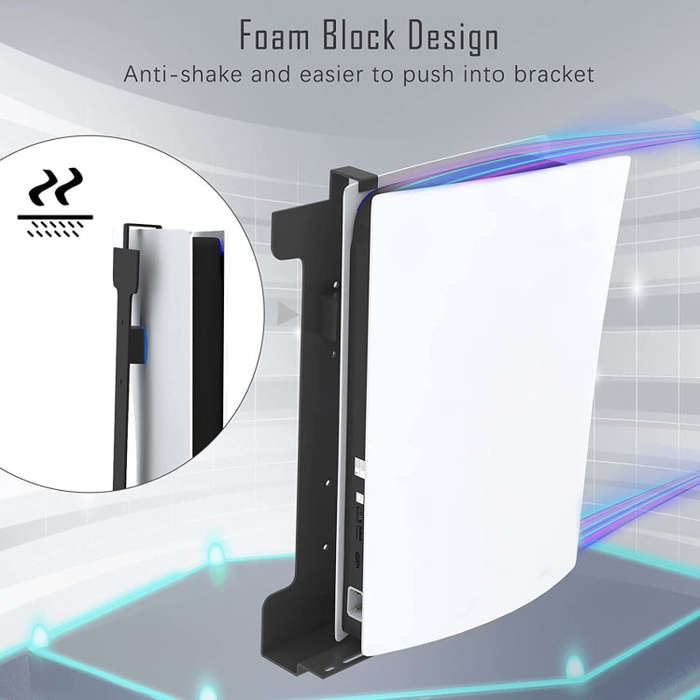 For PS5 Game Console Universal Wall Hanging Frame, Style: With Headset Handle Bracket