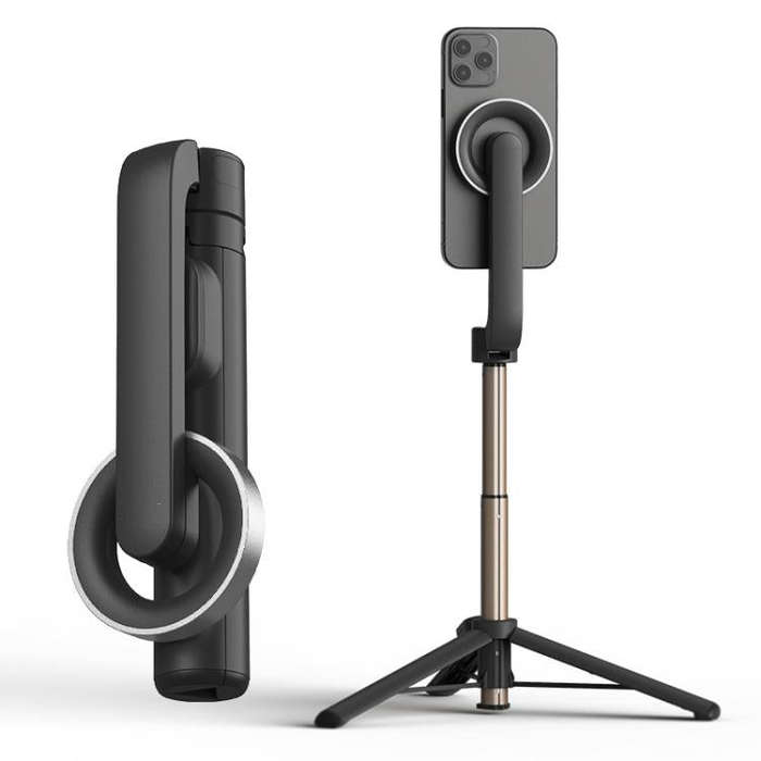Magnetic Selfie Stick Tripod Handheld Stabilizer Rod With Remote Controller(Black)