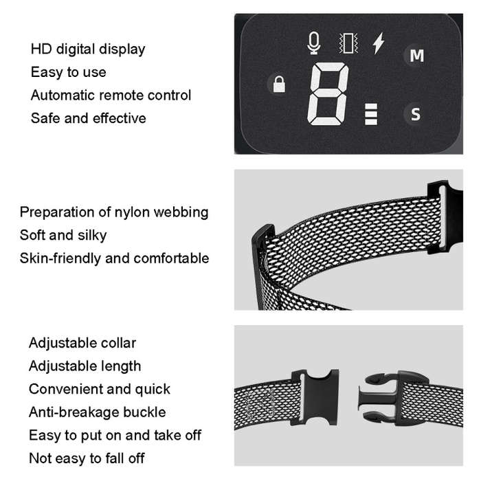 Intelligent Automatic Electric Strike Collar Touch Digital Display Rechargeable Waterproof Dog Tr...