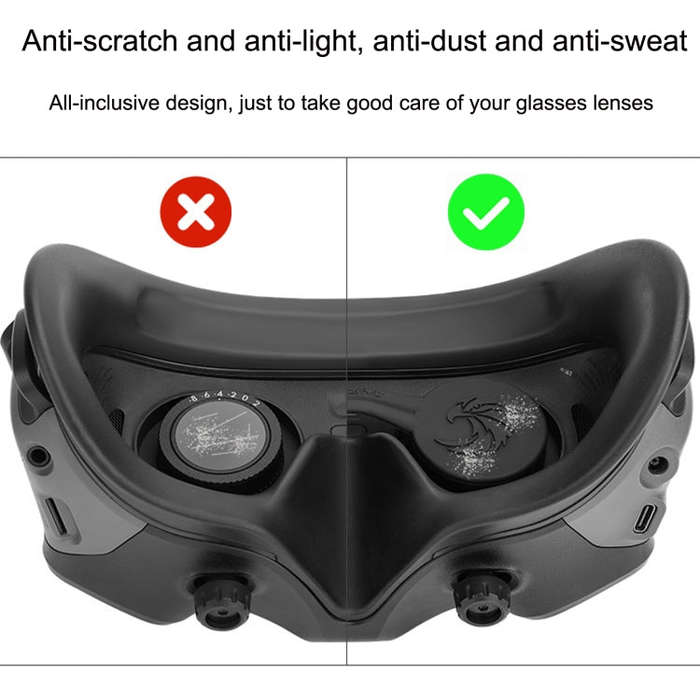 For DJI Goggles 2 Sunnylife AT-BHT565 Dustproof Lens Protective Cover VR Glasses Silicon Cover(Bl...
