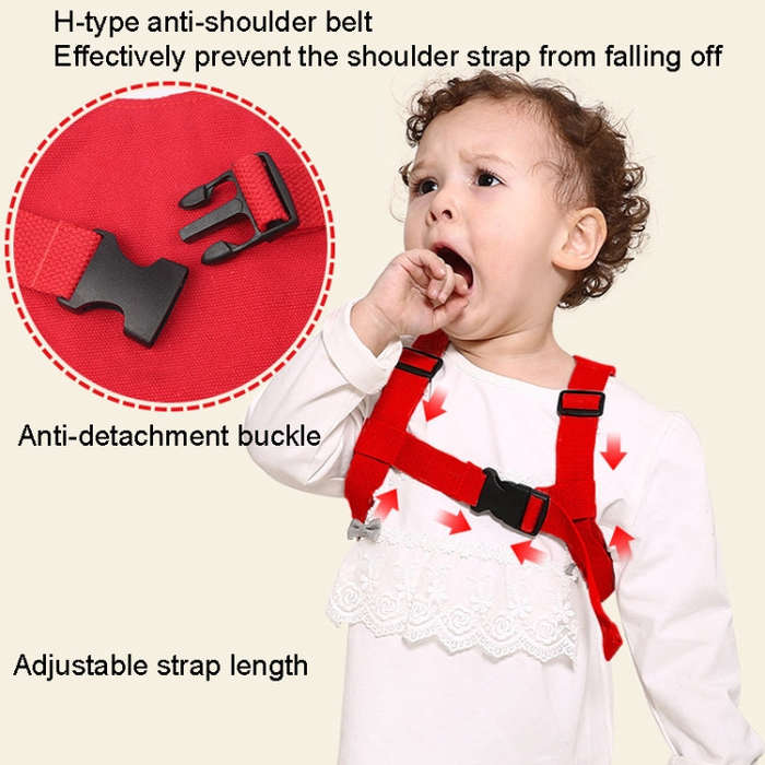 Children Anti-wandering Traction Rope Baby Toddler Backpack, Color: Red