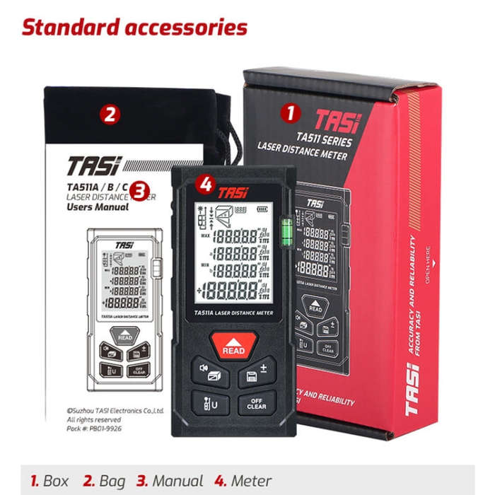 TASI TA511C 100m Laser Handheld Distance Measuring Room Infrared Measuring Instrument