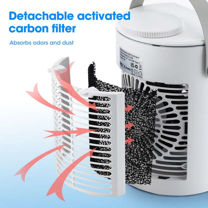 CF008 Mini Household Humidification Spray Air Cooler USB Plug-in Portable Air Conditioner Fan(White)