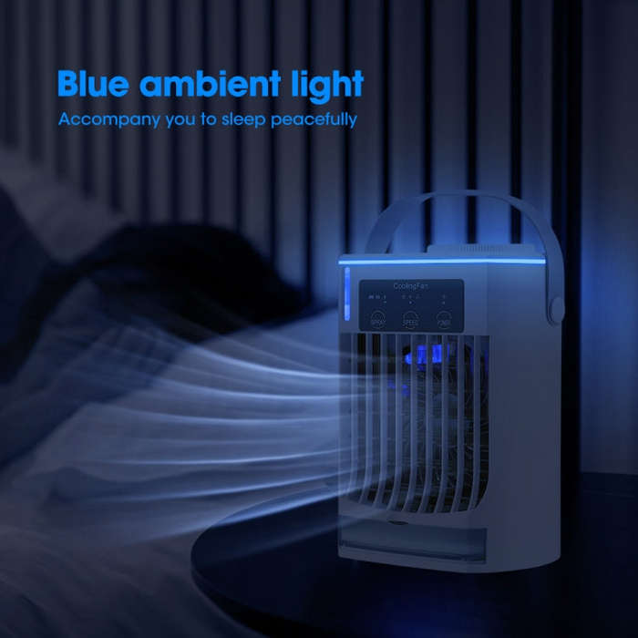 CF008 Mini Household Humidification Spray Air Cooler USB Plug-in Portable Air Conditioner Fan(White)