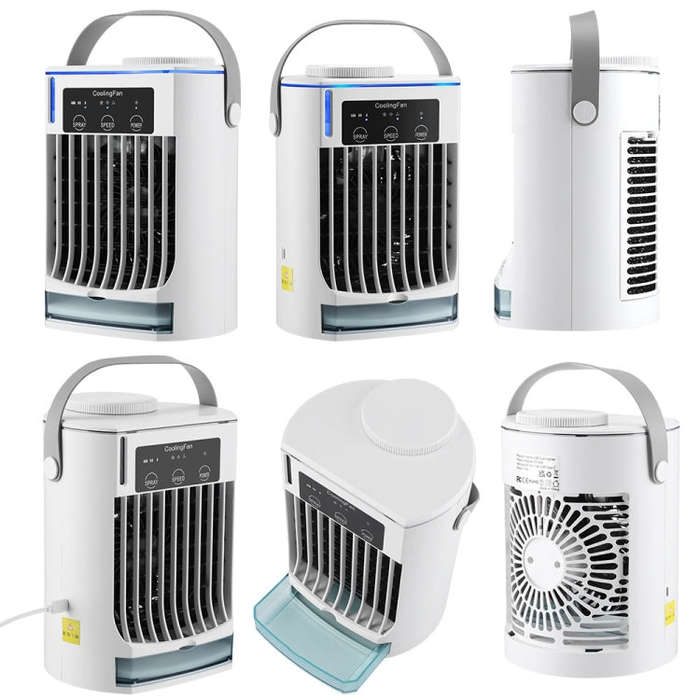 CF008 Mini Household Humidification Spray Air Cooler USB Plug-in Portable Air Conditioner Fan(White)