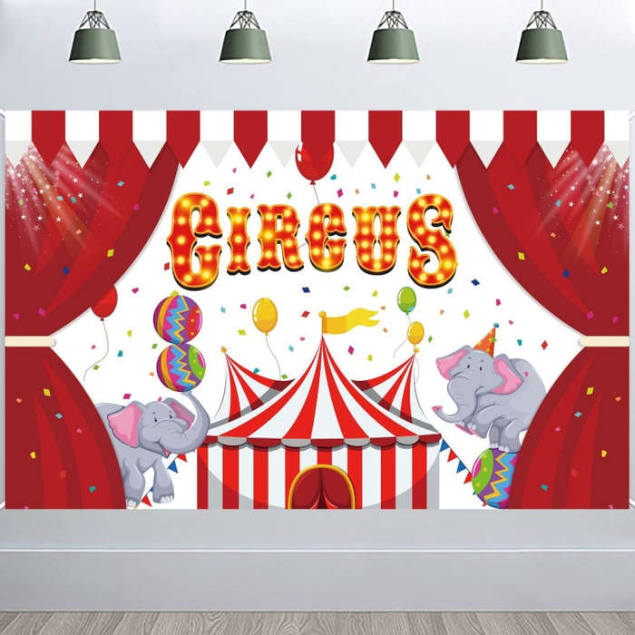 Animal Amusement Park Carnival Theme Background Banner Pull Flag Circus Background Decorative Clo...