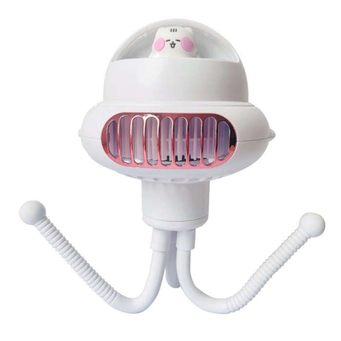 Shaking Head Stroller Fan Leafless Octopus Mute Portable Mini Fan Shaking Head Version (Yellow)