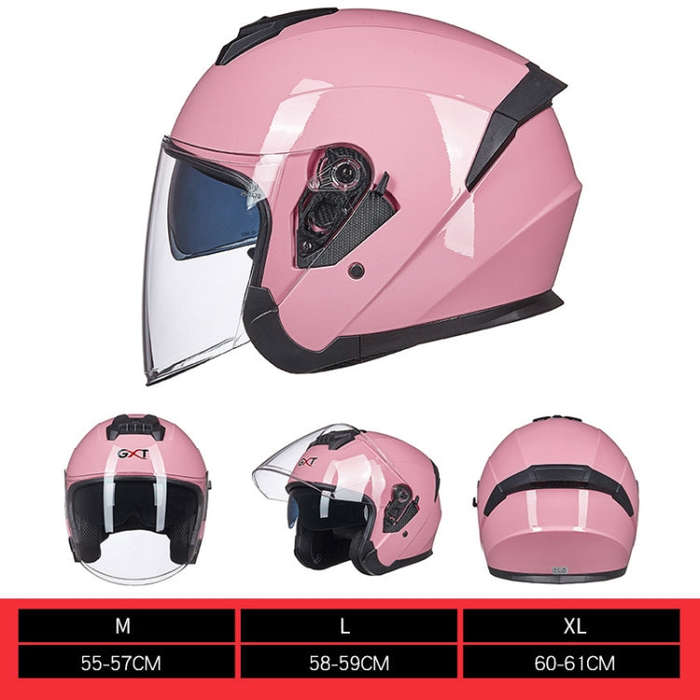 GXT Electric Vehicle Four Seasons Sun Protection & Windshield Double Lens Helmet, Size: XL(Matt B...
