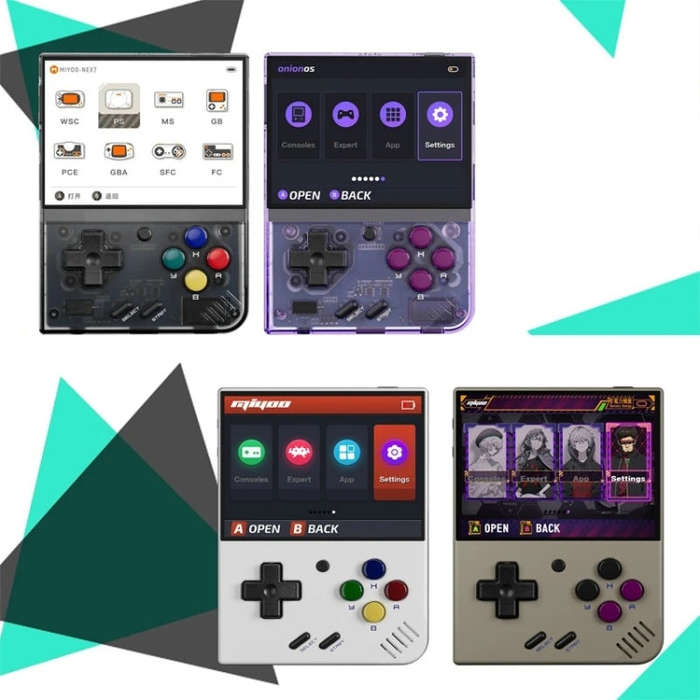 Miyoo Mini Plus 3.5 Inch IPS Screen Retro Handheld Game Console NO Card 0 Games(Transparent Purple)