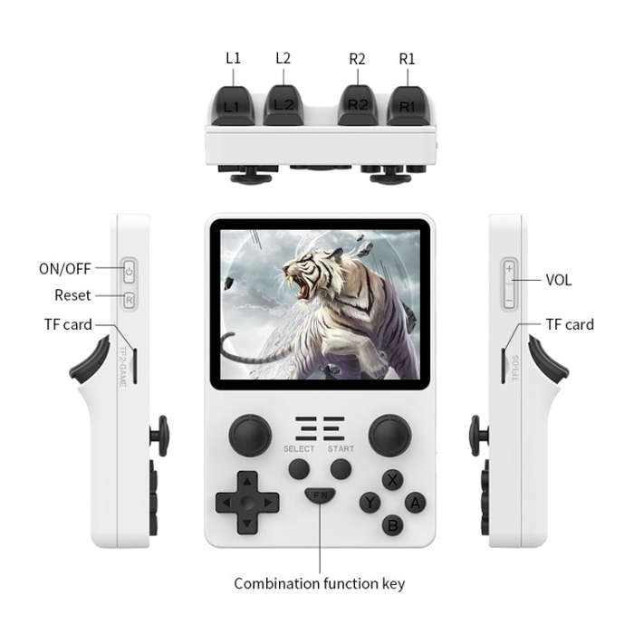 POWKIDDY RGB20S  3.5-Inch IPS Screen Retro Open Source Handheld Game Console 16GB+64GB 15,000 Gam...