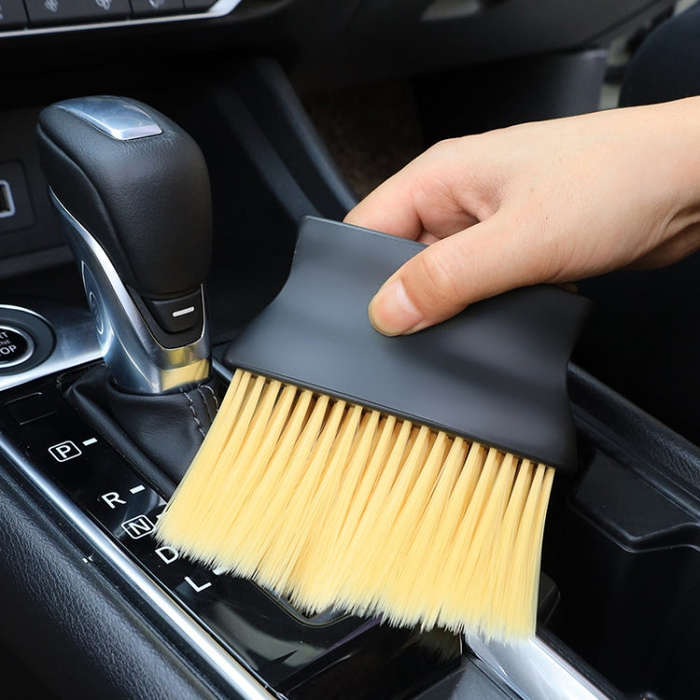 Car Air Conditioning Outlet Cleaning Brush Ultra-Soft Auto Interior Detail Brus Yellow