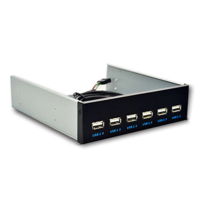 7 Port USB2.0 Optical Drive Bit Front Panel, Style: Flat Mouth