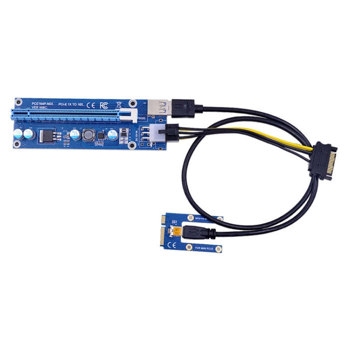 PCE164P-N03 VER006C Mini PCI-E 1X To 16X Riser For Laptop External Image Card, Spec: Blue Board 6pin