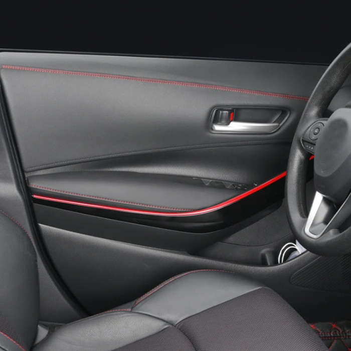 2m Car Center Console Interior Modification Leather Gap Strip(Black Beige)