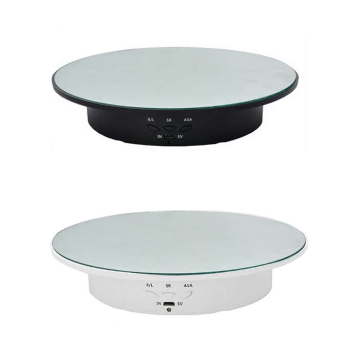 20cm Remote Control Electric Turntable Live Shooting Rotating Display Stand(Black)