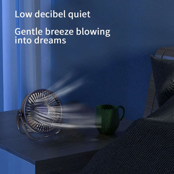 3-in-1 Electric Fan Wall Mounted Desktop Quiet Brushless Turbine Mini Fan, Style: USB Plug(Black)