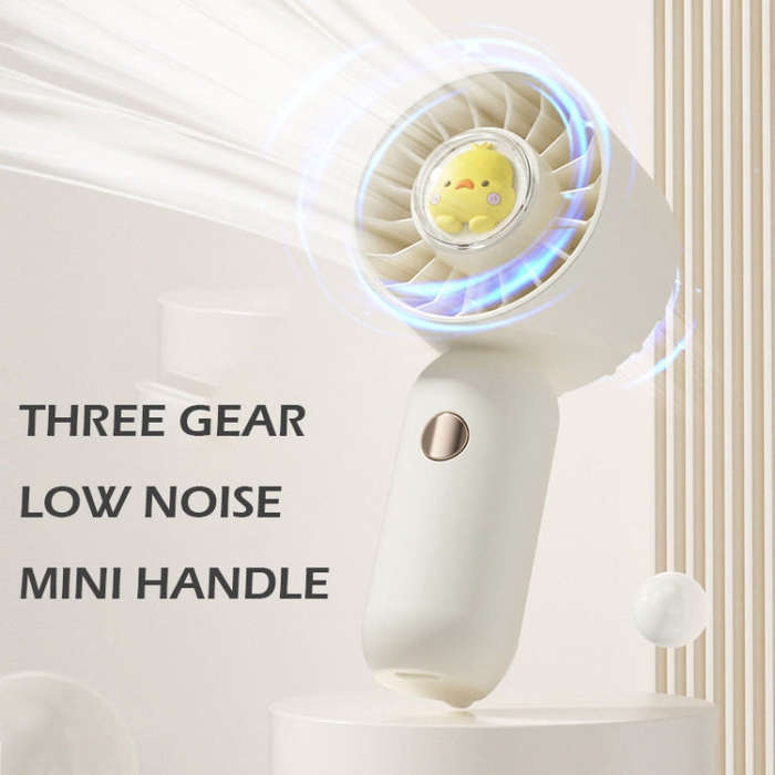 Hand Holds Small Fan Portable Mini Pocket Fan, Style: Pink Duck