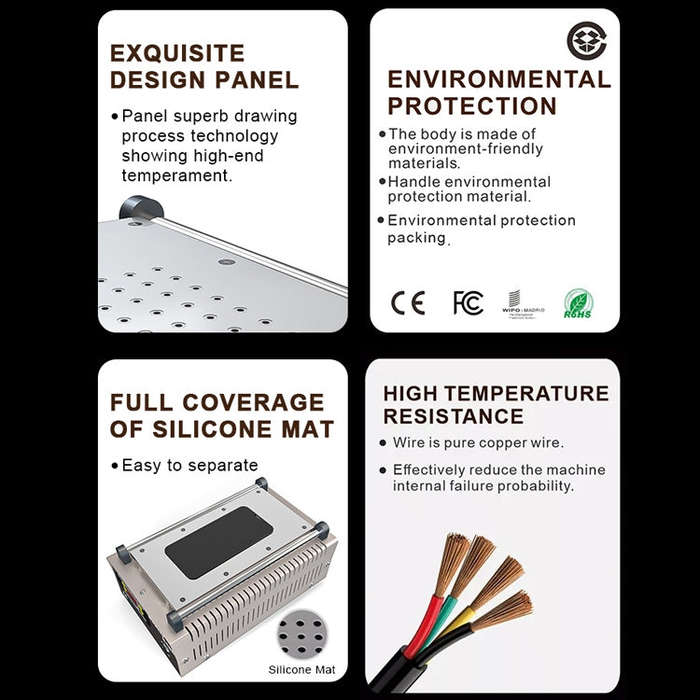 BAKU BA-948E Mobile Phone Liquid Crystal Separation Machine Flat Display Separator Heating Board ...