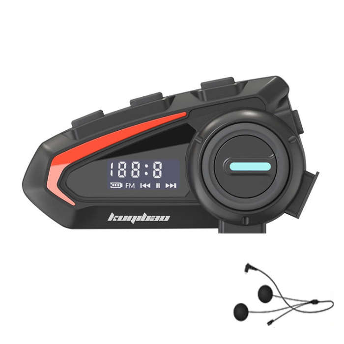 KUQIBAO Motorcycle Helmet Waterproof Bluetooth-compatible Headset With Screen(Soft Microphone)