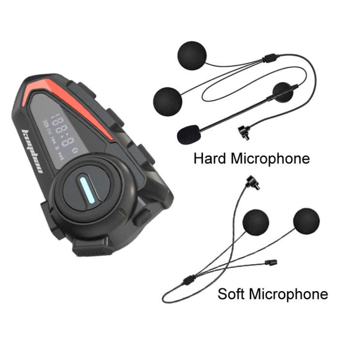 KUQIBAO Motorcycle Helmet Waterproof Bluetooth-compatible Headset With Screen(Soft Microphone)