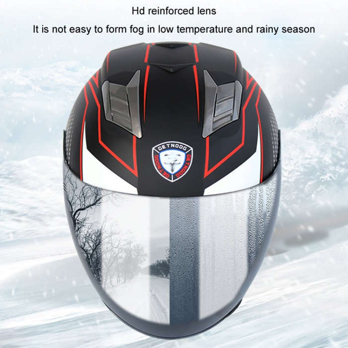 KUQIBAO Motorcycle Smart Bluetooth Sun Protection Double Lens Safety Helmet, Size: XL(White Phant...