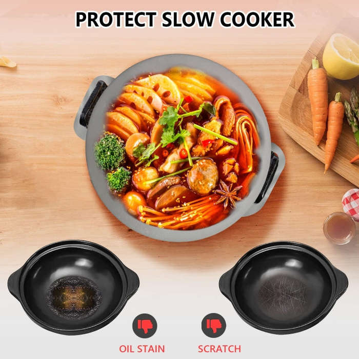 8QT Silicone Slow Cooke Liners Reusable Leakproof Crock Pot Liners(Yellow)