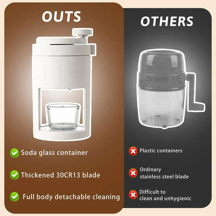Manual Ice Machine Ice Crushers Household Ice Breaking Ice Blender(White)
