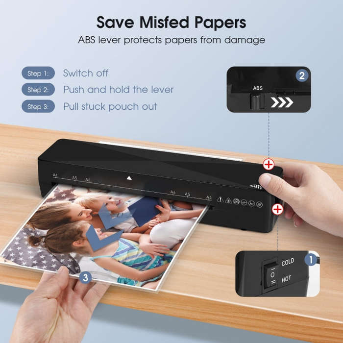9 Inch A4 Hot Cold Laminator Machine Book Documents Laminator, Size: Set 1(220V EU Plug)