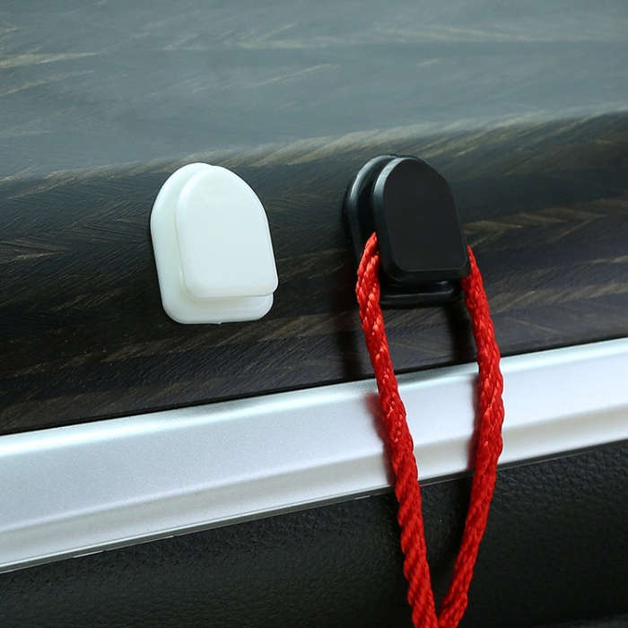 20pcs Mini Car Front Row Central Control Convenient Self-Adhesive Hook, Color: Black
