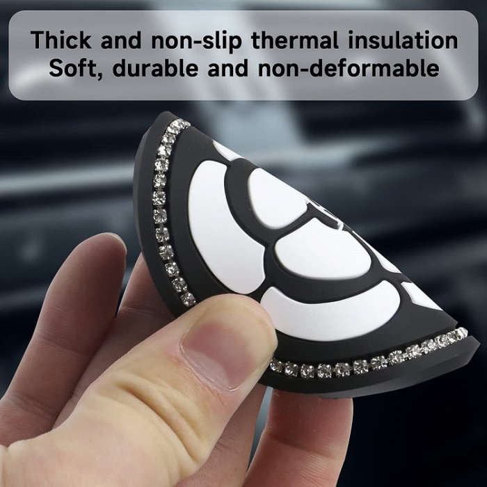 Car Water Cup Anti-skid Mat Door Slot Interior Modification Mat With diamond(Line Camellia)