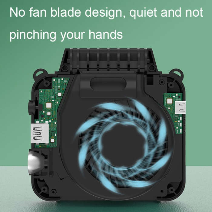Outdoor Waist-Mounted Lighting Fan Multifunctional Bracket Hanging Neck Fan(Apricot)