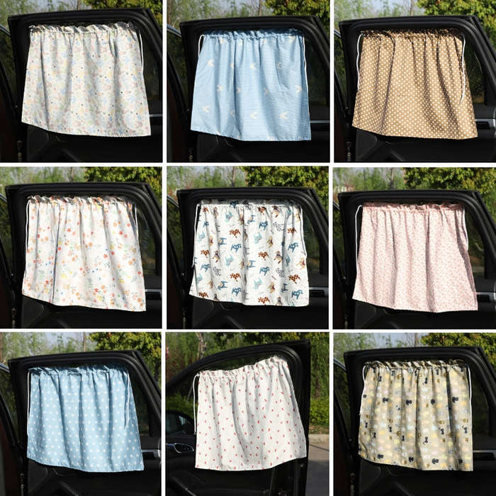 Car Heat Insulation Blackout Cartoon Cotton Sunshade(Long Ears Rabbit)