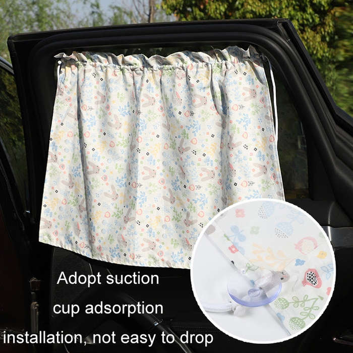 Car Heat Insulation Blackout Cartoon Cotton Sunshade(Pink)