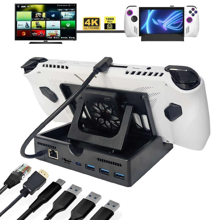 For ASUS ROG ALLY Charging Base Multifunctional Docking Station, Spec: 6 -in-1 Version