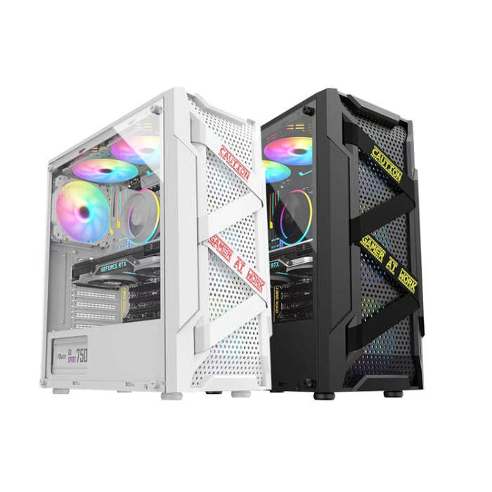 EVESKY Acrylic Side Transparent ATX Computer Case With 6 Fans Position And USB 3.0 Interface, Col...